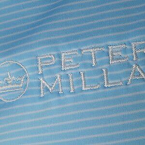 Peter Millar Summer Comfort Lt Blue Striped Stretch Performance Polo (XXL) SOFT